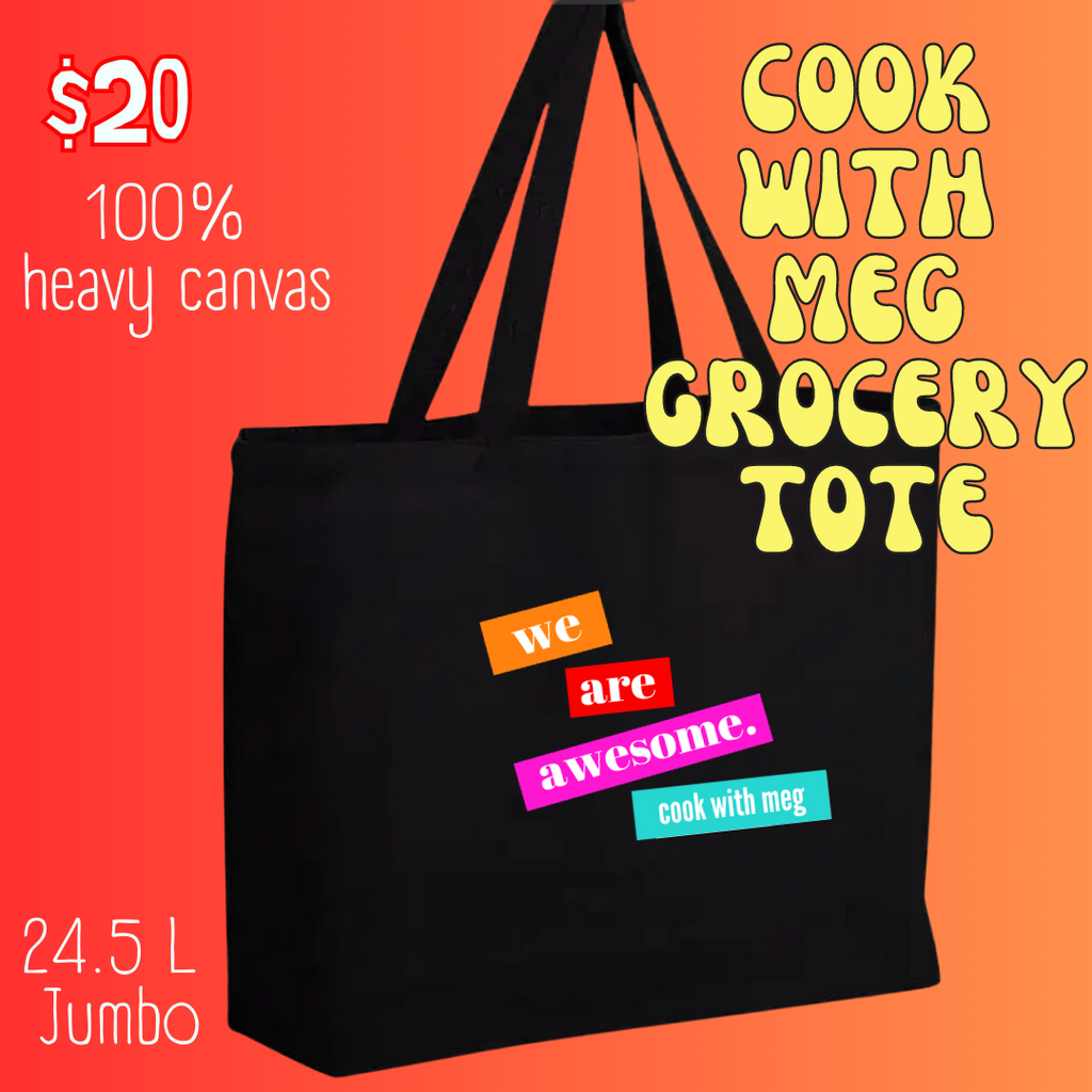 Cook with Meg Grocery Tote Bag