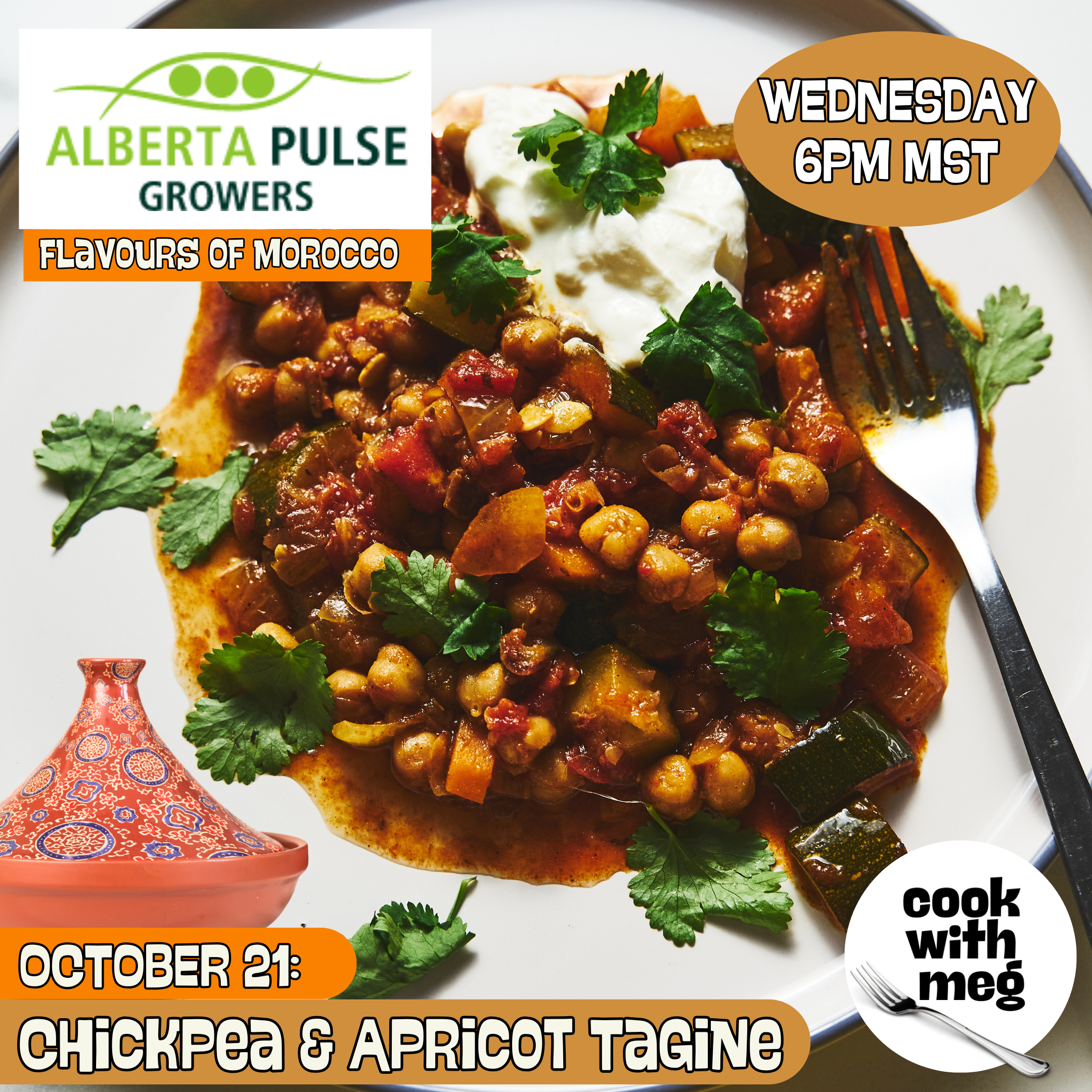 FREE: October 21- Morocco Chickpea and Apricot Tagine